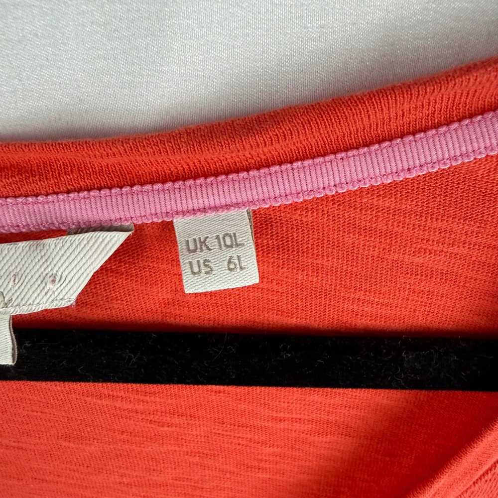 Boden Red Parrot Shirt Dress 6 Long‎ Embroidered Simple Beachy Resortwear Casual - Picture 6 of 8